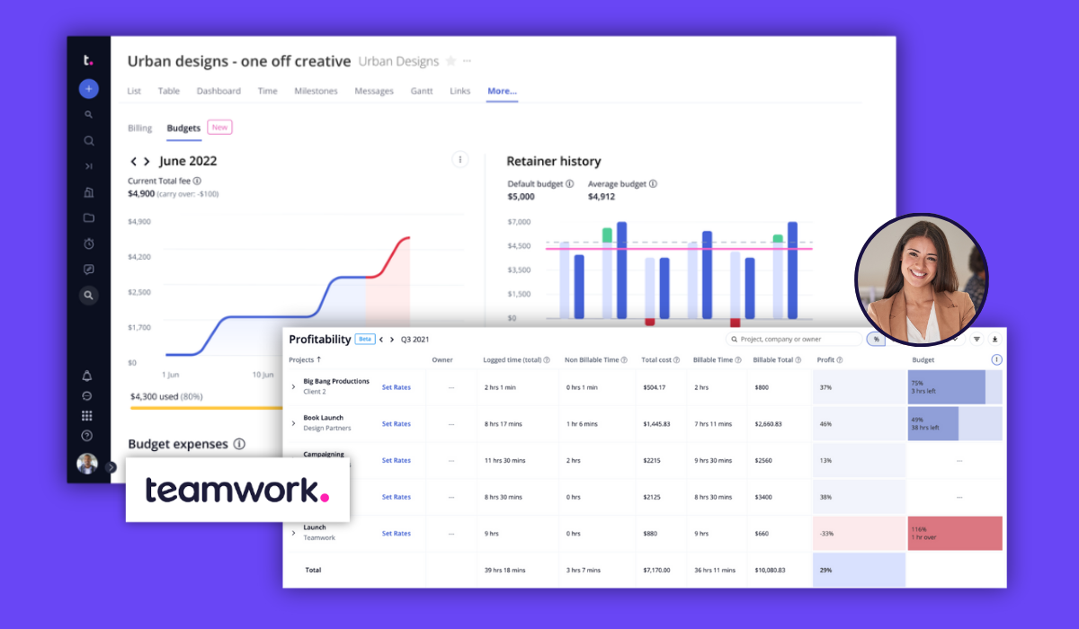 ClickUp vs. Teamwork.com - Teamwork.com Profitability Reporting